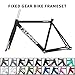 HWEVDHJ Fixed Gear Bike Frameset 700C Aluminum Alloy Racing Track Bike Frames 49/52/55/58cm C Brake Bike Frame QR 100/120mm with Fork(PinkB,58cm)