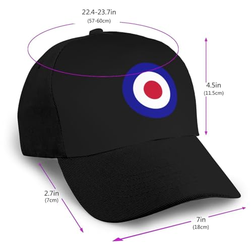 Round British RAF Royal Air Force Unisex Classic Adjustable Curved Brim Baseball Cap, Trucker Hat2