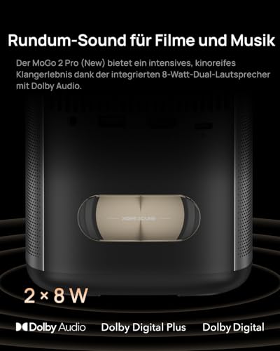 XGIMI MoGo 2 Pro (New) Tragbar Beamer mit Mehrwinkelständer, 1080P Mini-Projektor, Google TV mit lizenziertem Netflix, 430 ISO Lumen, 2X8W Lautsprecher, Autofokus,Intelligent Screen – Bild 6