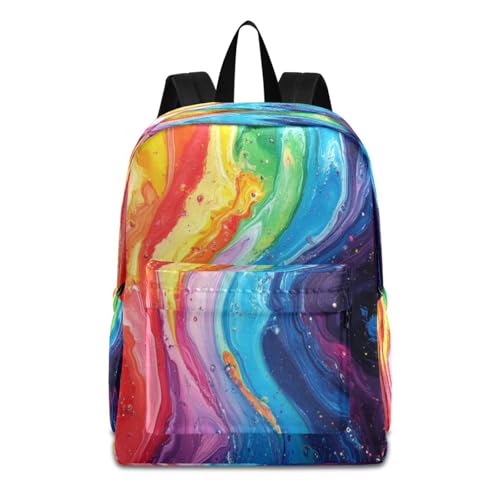 JSTEL Rainbow Backpack for 1-12 Grade Boy Girl,Kid School Backpack Rainbow Toddler Teen Bookbag,2