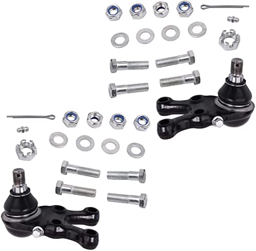 Image of Detroit Axle - 6pc Front End Control Arms Kit for 1994-2000 Mitsubishi Montero, 1997-2004 Montero Sport, 2 Upper Control Arms w /Ball Joints 2 Lower Ball Joints 2 Outer Tie Rods 1998 1999 Replacement