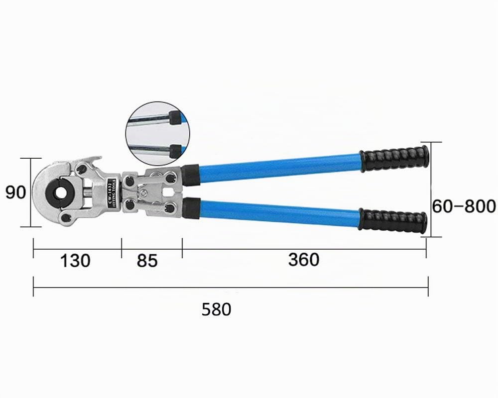 Pince à Sertir Multicouche Pince à Sertir pour Tube Contour avec Mors Multicouche 16-20-26-32mm pour Tube PEX, Tube Composite Press Pince