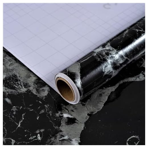 HOLOMEY Black Marble Contact Paper 31x157 inch Marble Peel and Stick Wallpaper Kitchen Countertop Waterproof Vinyl Wrap Self Adhesive Removable Granite Wallpaper for Furniture Desk Table Cabinet Cover