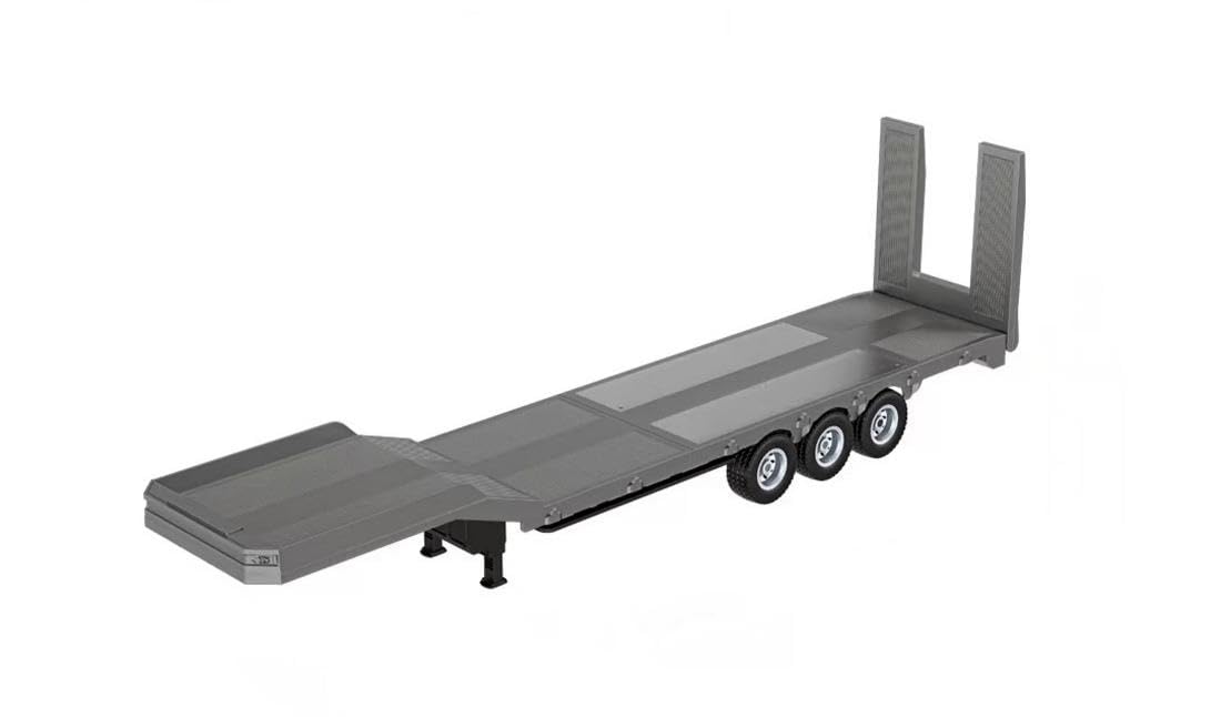 Palapozzy 1/18 Scale Flatbed Trailer for 770S Heavy Duty Tractor Truck, RC Semi Trailer for Adult Collectible Model Accessory