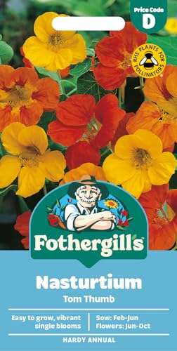 Fothergills Nasturtium Tom Thumb Flower Seeds 35 Seeds Sow: Feb-Jun Orange/Red