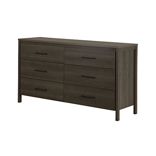 South Shore Gravity 6-Drawer Double Dresser Gray Maple, Contemporary