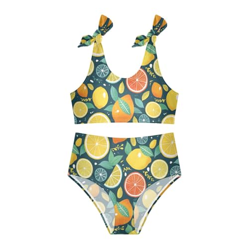 Wusikd Lemons Girls Swimsuits Two Piece Oranges Limes Swimwear Bikini Set for for Girls Size 3T3