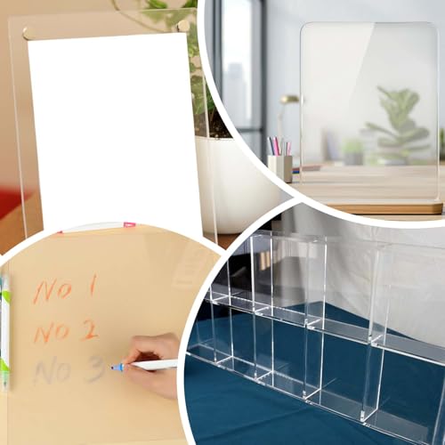 Image of 5 Pcs Polycarbonate Sheets, 12x12x0.02inch Clear Plastic Sheet Shatter Resistant Cuttable Polycarbonate Panels Hard Plastic Sheets for DIY Crafts Picture Poster Frames Invitations Displays