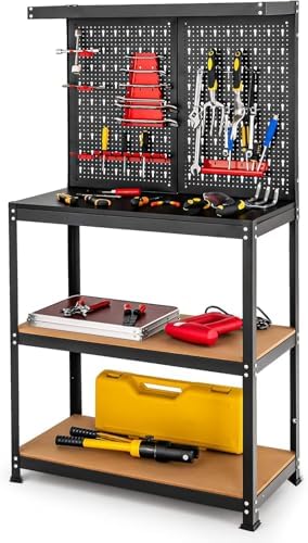 GYMAX Banco de Trabajo Taller, Capacidad Carga 100 kg, Mesa de Tr...