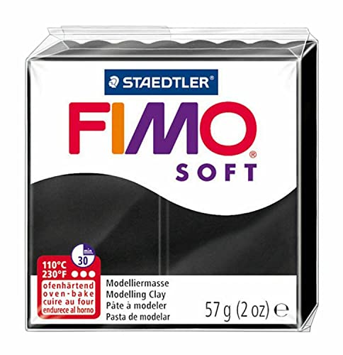 Fimo Soft and Effect Polymer Oven Modelling Clay, 57g, Set of 6 Colours, Christmas Tones, Christmas colours, black, white - Image 2