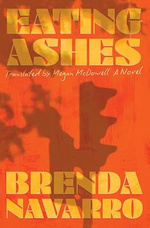 An indecipherable shadow on an orange background. The title and author's name are in yellow.