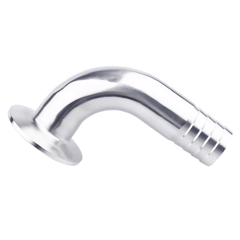 Złącze węża z kolcami, Króciec do węża Tri Clamp Kolanko 90 stopni SS304 Łącznik do rur sanitarnych w wielu rozmiarach(63mm x ferrule 77.5)