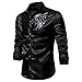 Produktbild Herren Langarm Hochzeitshemd Für Herren Glanz Business Hemd Herren England Stil Pailletten Formales Hemd Herren Tops Black XL