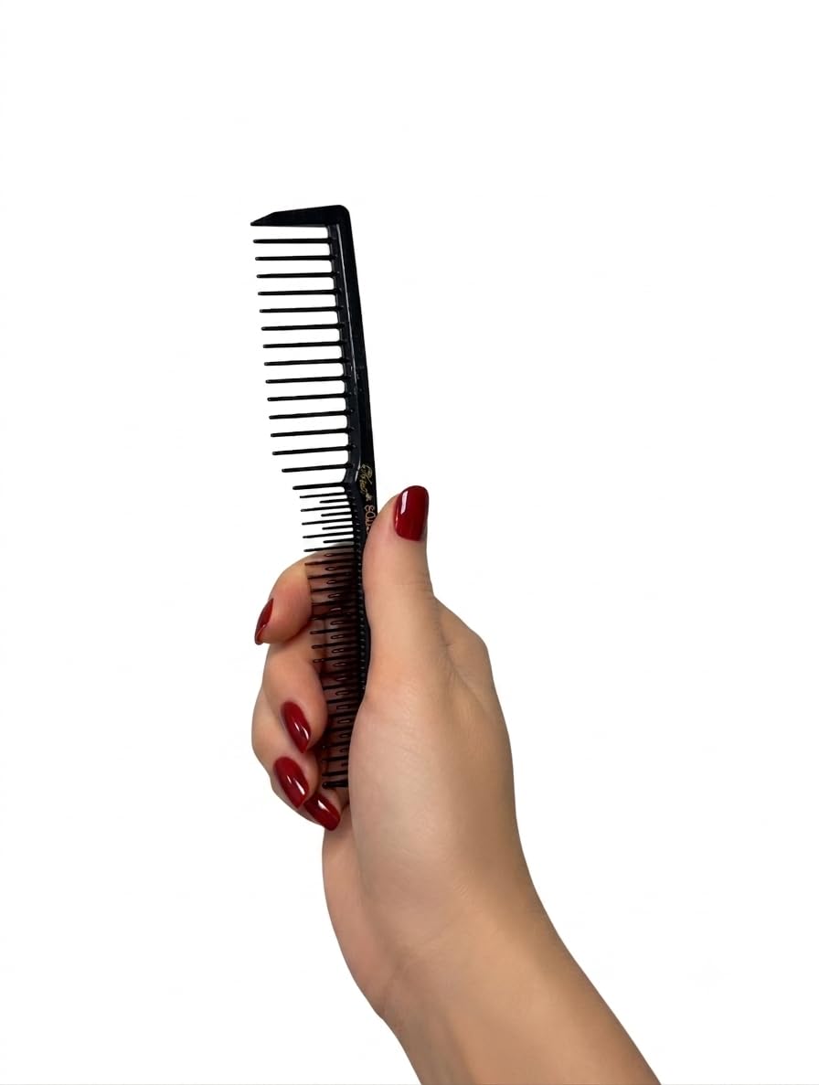 Krest 6000 17,8 cm, grzebienie do dokuczania, podnośnik, grzebienie do włosów, zestaw kosmosu, zęby, szerokie zęby, grzebień 12 szt. (czarny)