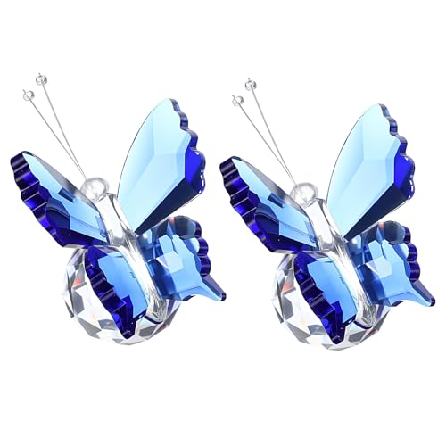 Cristal de décoration PATIKIL papillon bleu 75mm ornement haut de gamme pour bureau et bijoux