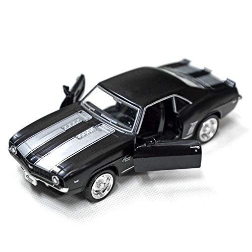 Image of Tianmei 1:32 Die-Cast Metal Car Model Pull Back Toy(Camaro 1969-Black) | 1:32 alloy metal die-cast car, pull-back action, openable doors & detailed interior, ideal for kids play and display.