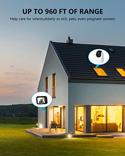Baby Monitor - 3.5 Inch Large Display Video Baby Monitor With Camera And Audio,Remote Pan/Tilt/Zoom, 1200 Mah Battery, Night Vision, Two Way Talk, Smart Temperature,Lullabies,960Ft Long Range #TOP7