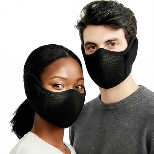 E-jades Winter Face Mask for Women Men - Warm Fleece Half Face Mask Balaclava for Cold Weather, 1/2/4pcs Windproof Nose Warmer for Skiing, Running&Cycling, Cubre Bocas para El Frio Washable Reusable