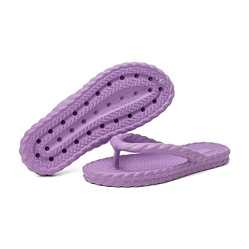 Chinelo Feminino de Dedo Nuvem Trança EVA 100% Confortável Macio e Leve (LILÁS, BR, Adulto, Numérico