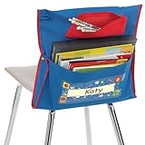 Really Good Stuff Klassenzimmerstuhltaschen mit Federmappe 6 Pockets blau