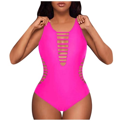 Mujer BañAdor Una Pieza Halter Cuello Redondo Vientre Plano Barriga Monokinis Verano con Cintura Push Traje BañO Acolchado Soporte Busto Baratos Playa Beachwear