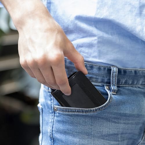 Credit Card Holder for Women 6.5x4.1x0.8 Inch Zip Wallet Easy to Use Credit Card Wallets for Women PU Leather Black Card Wallets for Women Men Card Storage,Card Wallets for Women2