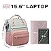 LOVEVOOK Laptop Backpack Purse for Women, Fashion Work Travel Bags, Business Computer Backpacks, Doctor Nurse Backpack with USB Port, fits 15.6-Inch Laptop, Light Grey-Pink