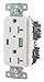 Hubbell USB20AC5W 20 Amp 125V USB Charging Receptacles, White
