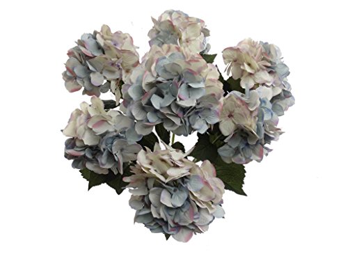 Hydrangea Silk Flowers Plant, Lavender Blue, Indoor Home Decor, Outdoor Plant, Wedding, Centerpieces