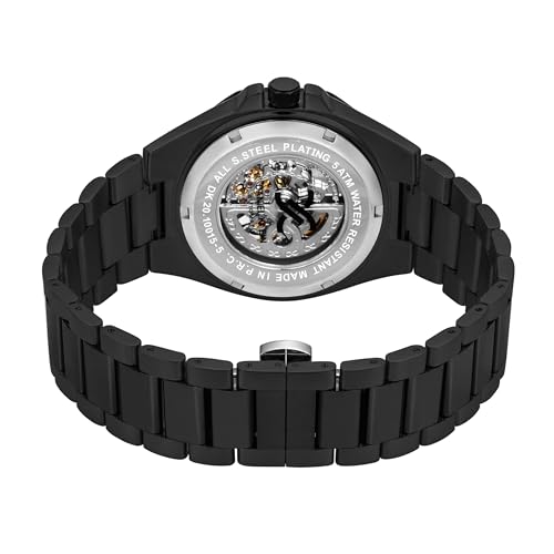 Image of DANIEL KLEIN Men's Luxury Skeleton Dial Analog Watch with Silver Stainless Steel Strap