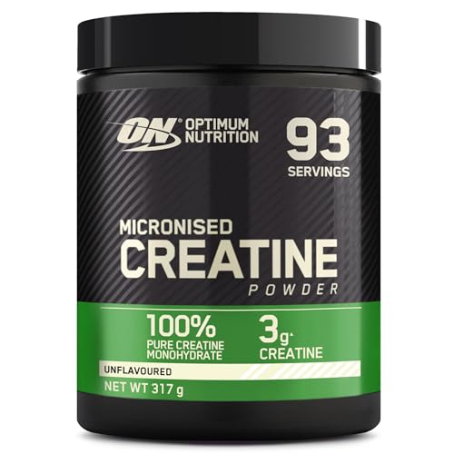 Optimum Nutrition Creatina Micronizada en Polvo, Sin Sabor, 317g, 93 Servicios