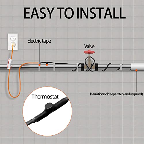 Topdure Tdsf 80-Feet Self Regulating Pre-Assembled Pipe Heating Cable 120V #TOP1