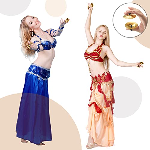 Ctosree 8 Pcs Finger Cymbals Mini Copper 2.2 Inch And Hand Cymbals 5.9 Inch Kids Gong Sets Belly Dancing Finger Zills Band Rhythm Beats Percussion Musical Instruments Toy For Musical Dancer Party #TOP5