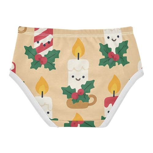 Girls' Briefs Organic Cotton Toddler Underwear for Toddler Girls Christmas Candles Pattern2