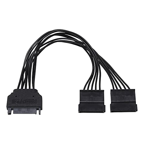 Cable de poder Dual Serial ATA 15 cm Negro miniatura 2
