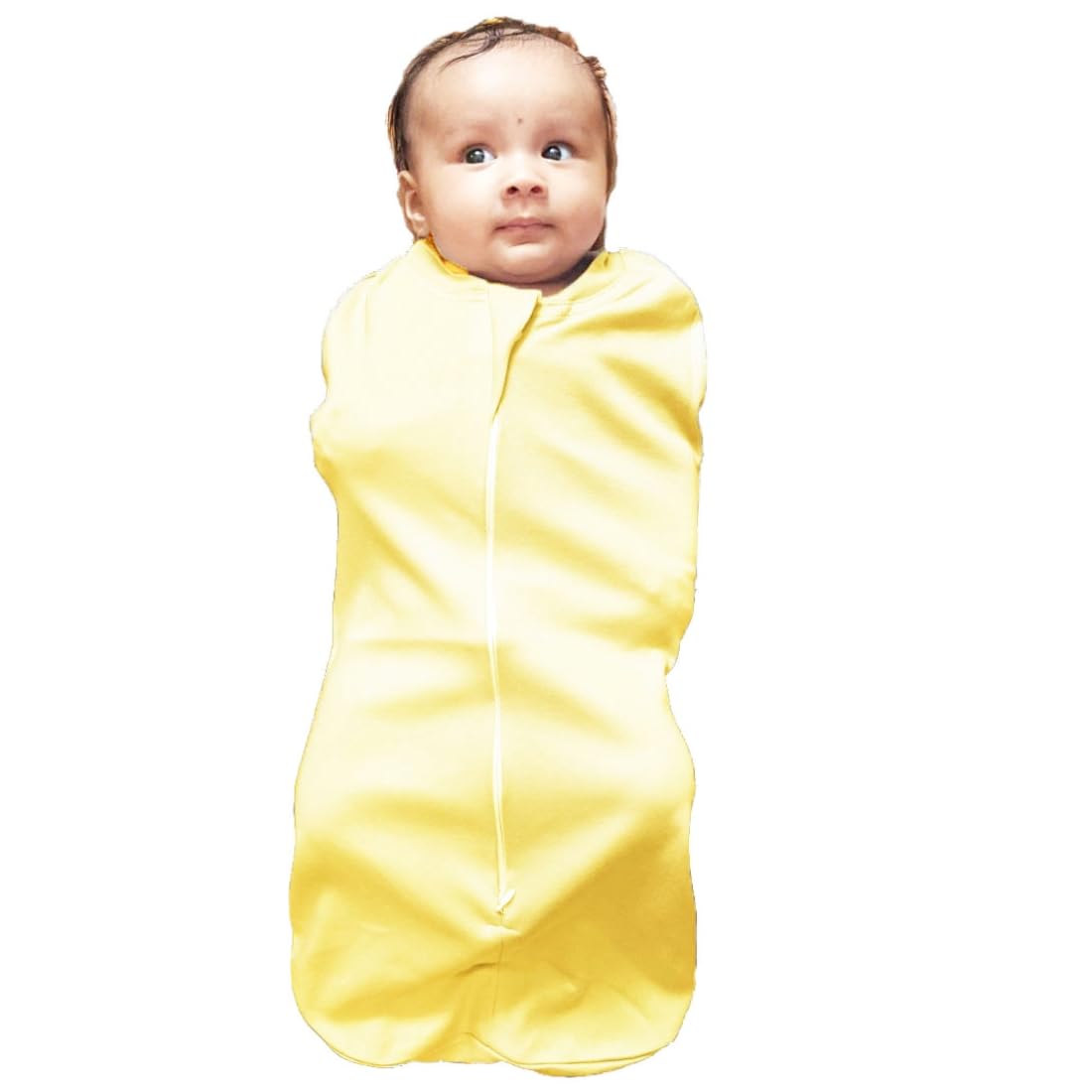 Zipper Swaddle Sleeping Sack/Pod/Blankets/Wrap/Bag New Born Baby for 0-3 Months (Pack of 1) (Yellow)