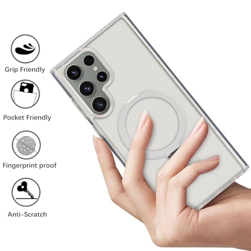 Image of Cavor for Samsung Galaxy S23 Ultra Case, Compatible with Magsafe, White | Galaxy S23 Ultra Phone Case with Stand Magnetic, Shockproof Slim Protective Cases for Women Men