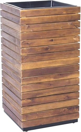 VIVANNO Pflanzkübel Blumenkübel Pflanz-Säule Block 80 * 43 * 43 aus Holz Akazie, Braun