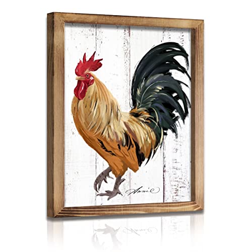 Hlj Art Rustic Rooster Kitchen Decor Cute Chicken Picture Frames Canvas Print Wall Art #TOP1