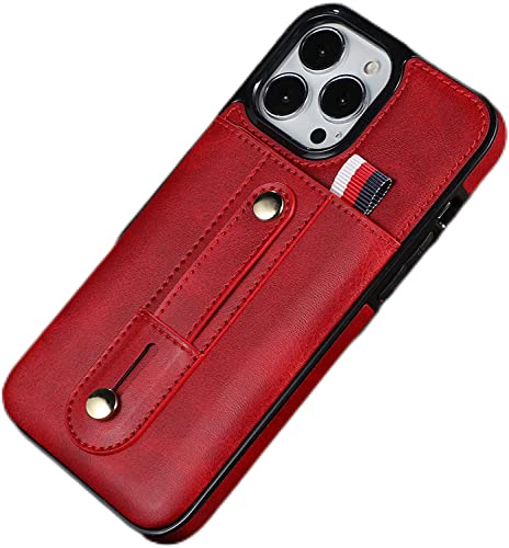 Étui en cuir pour iPhone 13 Mini CaseWallet avec porte-cartes et support rouge