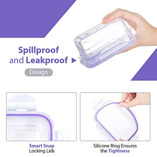 BAYCO [16 Pack] Food Storage Containers with Lids, Plastic Food Containers with Lids, Airtight Storage Container Sets for Healthy Diet, Vegetables, Snack & Fruit, BPA Free & Leakproof - Thumbnail 7