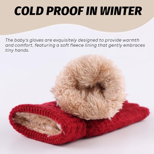 Image of JANGANNSA Cold Weather Kids Gloves Warm Knitted Children Magic Glove With Fleece Lining Winter Gloves For Boys Girls