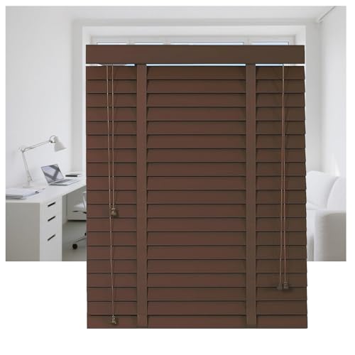 WXGZSKLV Holzjalousie Nussbraun 50mm Lamellen