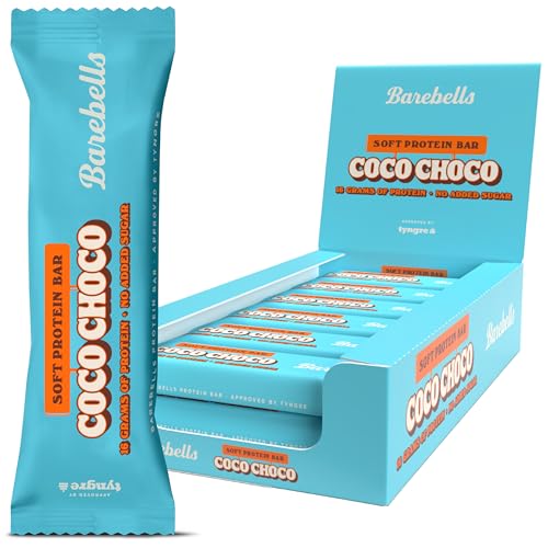 Barebells - Soft Barritas Proteína - 16g Protein x Bar - Baja en azúcar - Baja en Calorías - Sin Aceite de Palma - Coco Choco (12 Barritas x 55g)