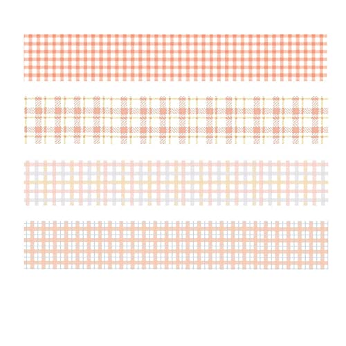 Master_GGGGG マスキングテープ ハンドアカウント 和紙テープ ステッカーテープ かわいい おしゃれピンクのチェック柄2cm X 200cm X 4pcs