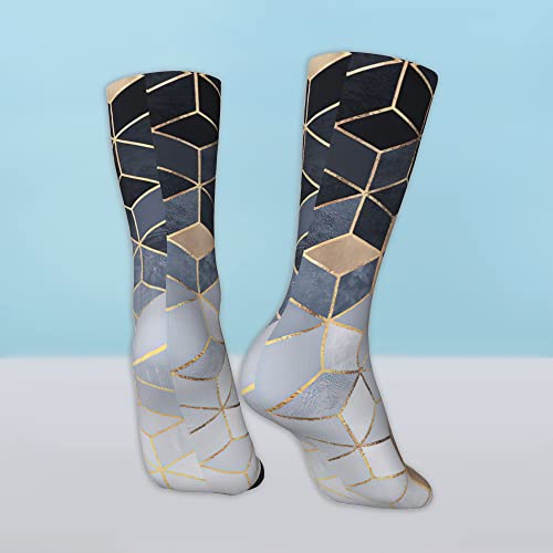 Aowula Gradient Black Grey Cubes Socks For Men/Women Gift Novelty Crew Funny Crazy Tube Socks #TOP1