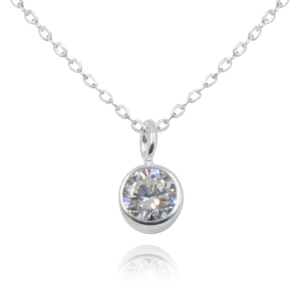 Colgante Mujer con Circonita y Cadena de plata de ley 925 - Regalos Originales para Mujer que se envían en una cajita Hand Made - Ideal para cumpleaños,aniversario, San Valentin o Navidad