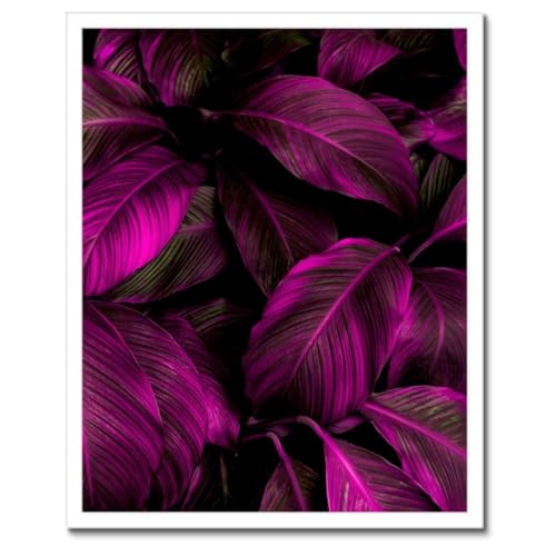 Poster de feuilles fuchsia 40x50 cm pour illuminer un salon contemporain