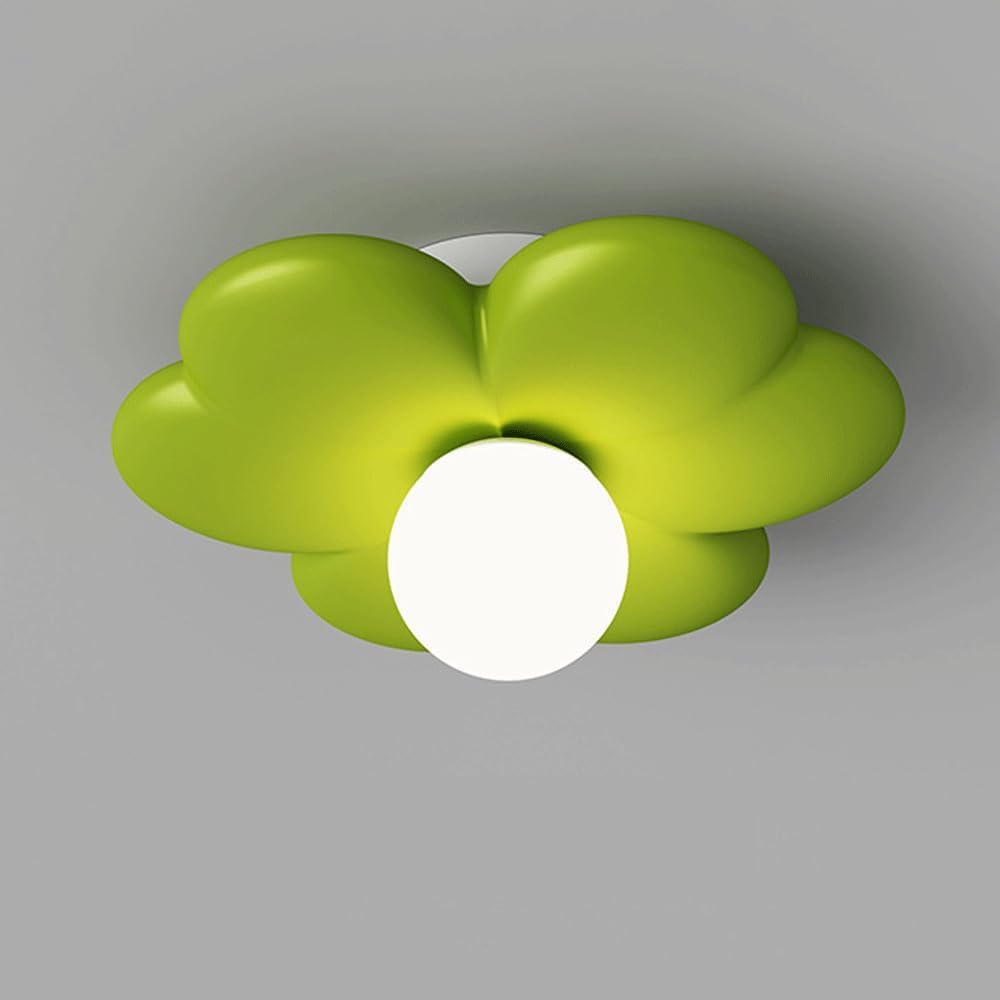 Lustre de chambre minimaliste vert au design de fleur créative pour porche et allée