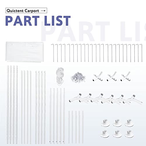 Quictent 10'X20' Heavy Duty Carport Car Canopy Outdoor Car Shelter Portable Garage Tent Boat Shelter With Removable Sidewalls-White #TOP7